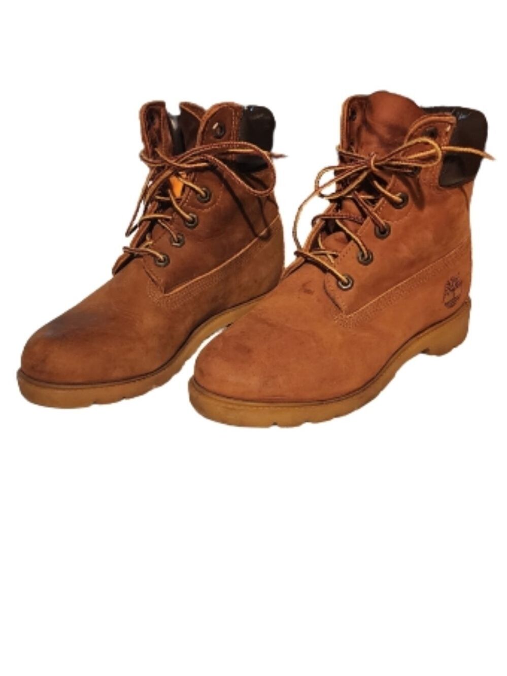 Timberland ankle high leather boots color cognac size 6